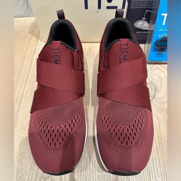 NWT Tiem Slipstream Maroon Cycle Shoes with Clips - Picture 2 of 13